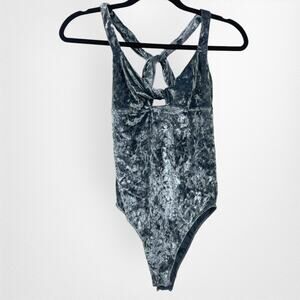 Aerie Women's Blue and Silver Bodysuit Medium M‎